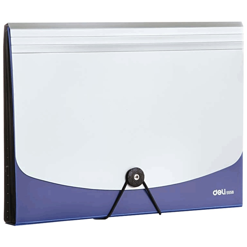 得力(deli)5558风琴包 文件套 2个 A4/12格飞盘扣式双色 文件包 手提文件袋 资料袋 收纳袋