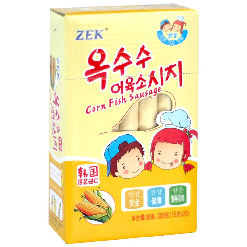 韩国进口 ZEK玉米鳕鱼肠300g（15g*20根） 深海鳕鱼肉火腿肠 20根儿童营养健康休闲零食