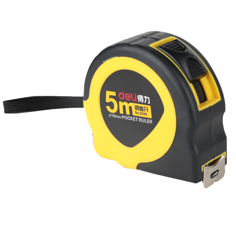 得力(deli) 8206 钢卷尺 工程尺 测量尺 绘图尺刻度尺 5米碳钢尺