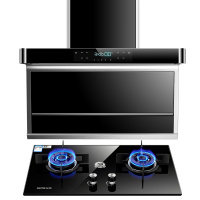 爱德(aide)烟灶套餐 [变频28m³]顶侧双吸7字型油烟机燃气灶套装厨电二件套Q9+QD26B 液化气 师傅安装