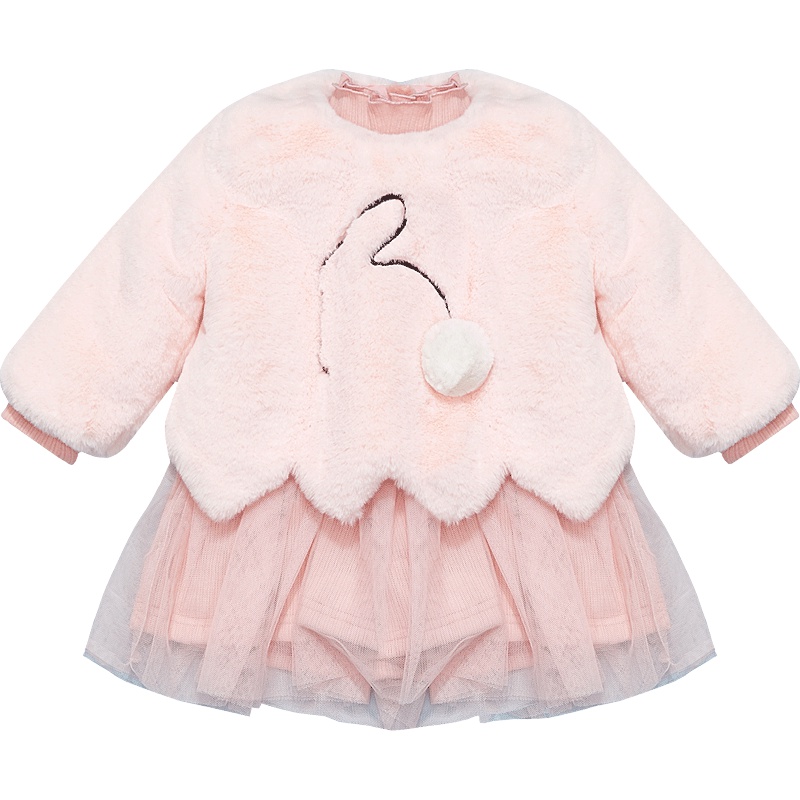 婴姿坊童装潮小孩秋冬儿童装女童洋气长袖公主裙子女小童韩版连衣裙