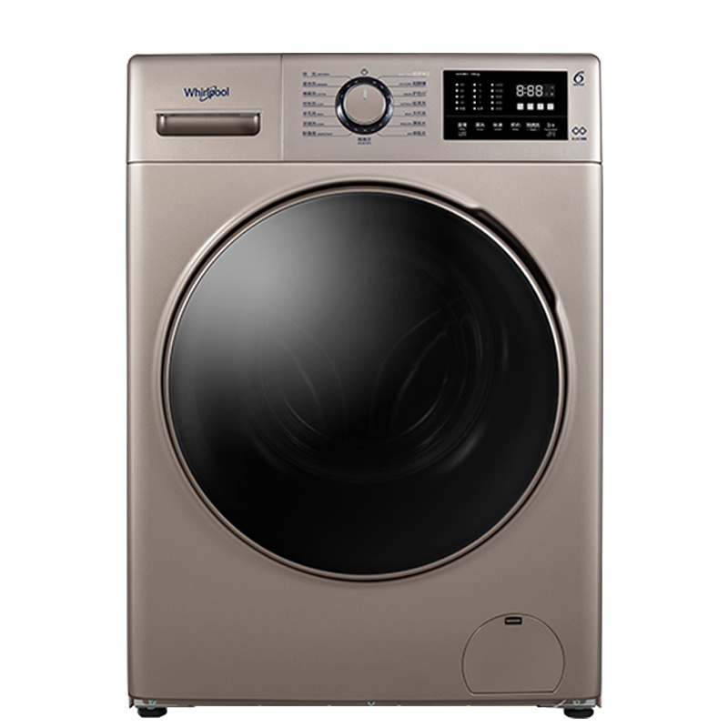 惠而浦(Whirlpool) TWD062204CRG 10公斤变频滚筒洗衣机 高温除螨&除菌液 顽渍净 (流沙金)