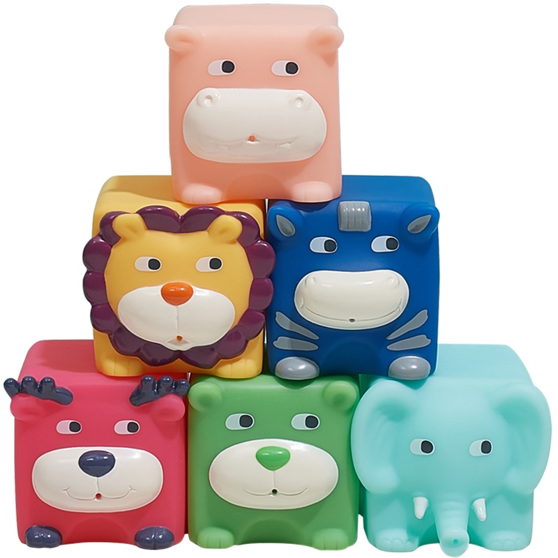 babycare宝宝积木软胶可啃咬6-12个月婴儿玩具1-3岁儿童益智玩具拉纳森林