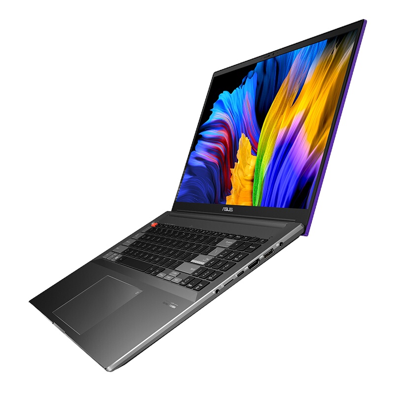 华硕灵耀Pro16 AURA版标压锐龙4K OLED游戏性能设计轻薄笔记本电脑(R9-5900HX 32G 2T RTX3050Ti DCI-P3)紫 升级定制