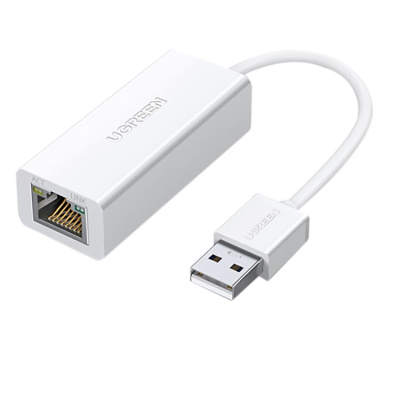 格瑞特宏歌X绿 联 20253 USB2.0转百兆有线网卡 RJ45网线接口转换器 白