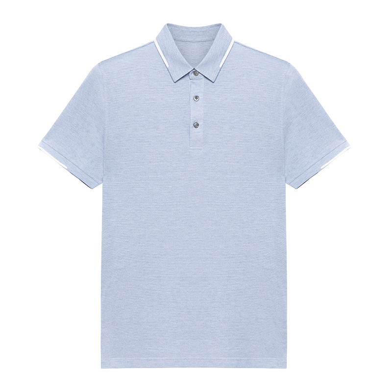 鄂尔多斯ERDOS春夏简约舒适小翻领半袖男T恤