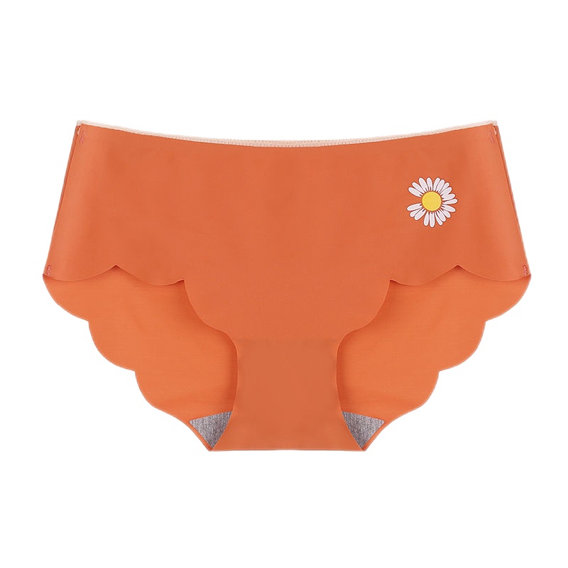 内裤女士仿冰丝纯色棉裆无痕小雏菊秋季薄款透气中腰三角裤威珺