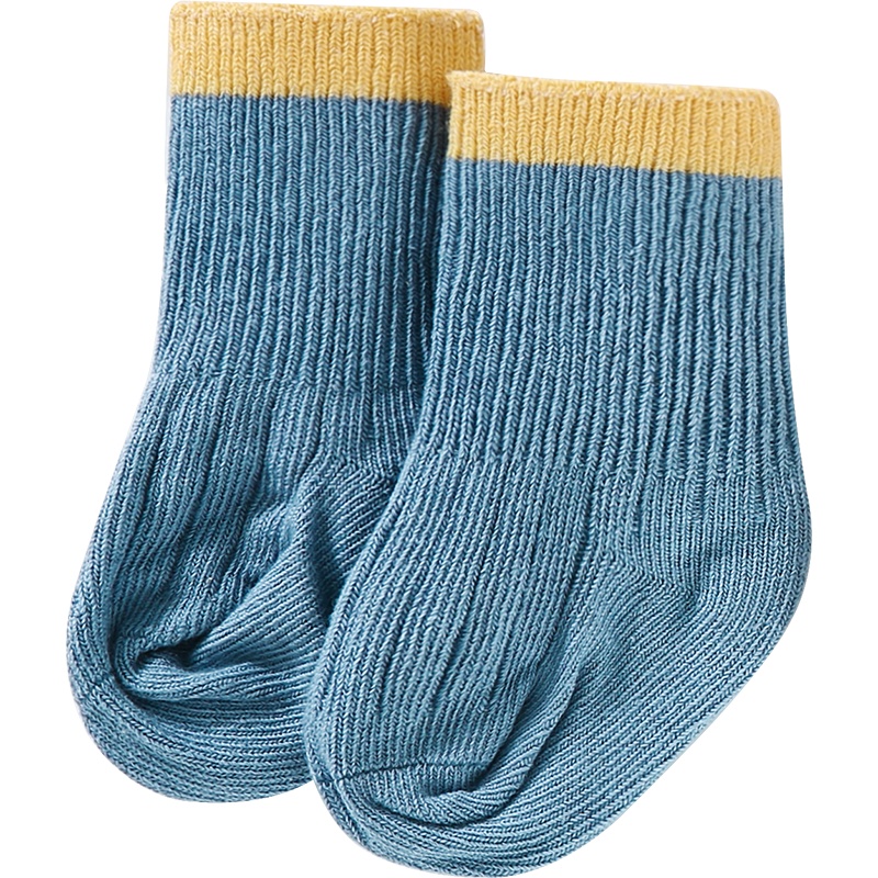 Aengbay 新生婴儿儿袜子秋季宝宝常规纯棉儿童长筒袜地板无骨男