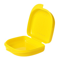 雅克菱Y-Kelin  牙套盒子保持器盒子携带可爱隐形假牙盒正畸矫正隐适美牙套盒黄色一个