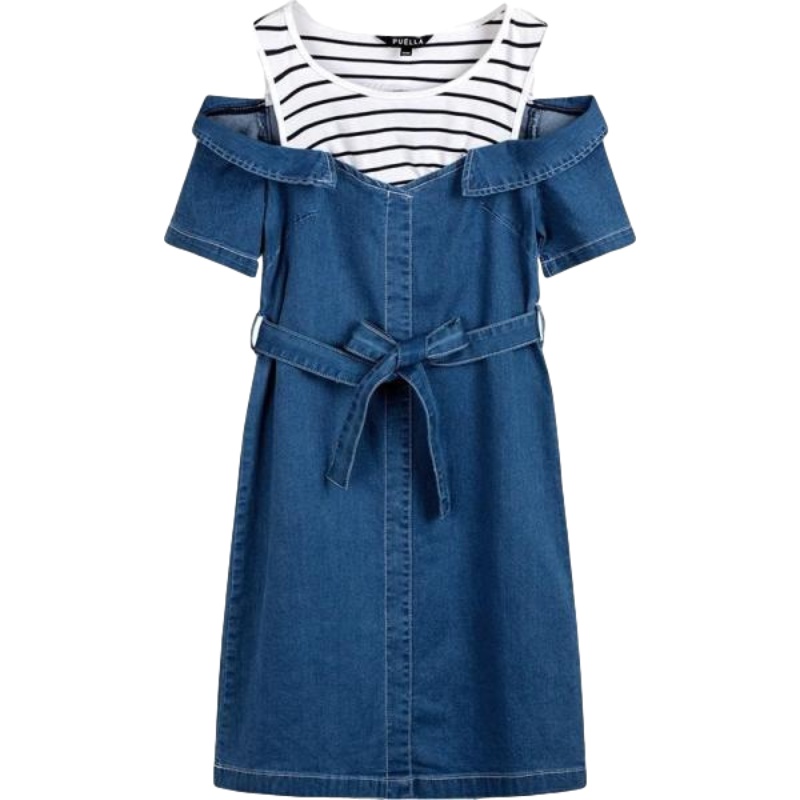 假两件连衣裙女装2021夏季新款韩版气质宽松超仙显瘦短款裙子夏