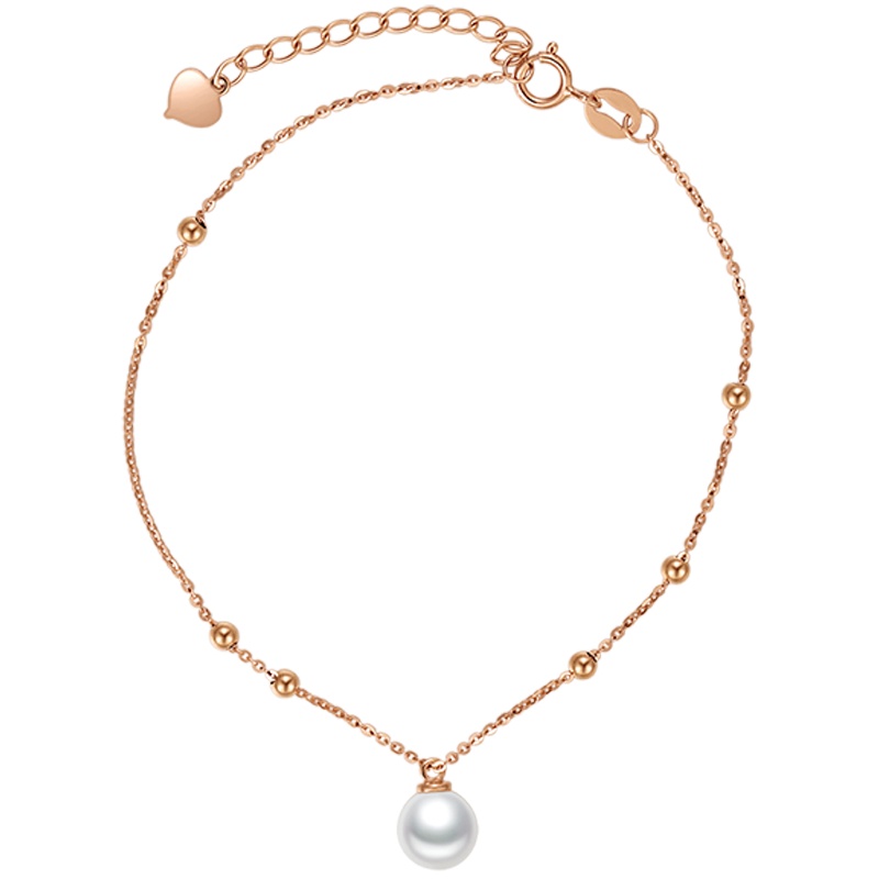 金一国囍18K金淡水珍珠莹洁女士珍珠手链送妈妈婆婆送女友礼物珠宝首饰(定价)CID004