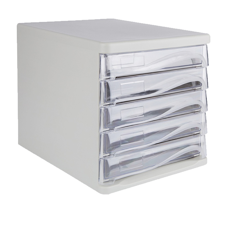 广博(GuangBo)WJK9266五层桌面文件柜 文件抽屉柜 资料柜 收纳柜 抽屉式桌上塑料柜 办公用品灰色