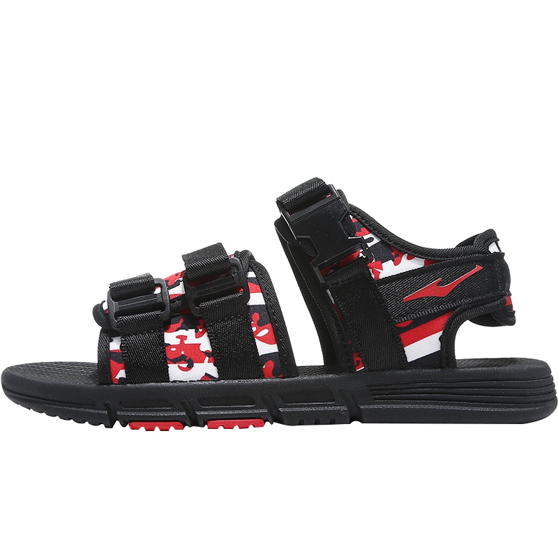 鸿星尔克男童鞋2019夏季儿童中大童学生魔术贴透气户外沙滩鞋