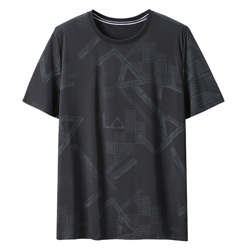 PMMP男士大码冰丝胖子宽松衣服夏季潮流半袖加肥加大体恤男装T桖