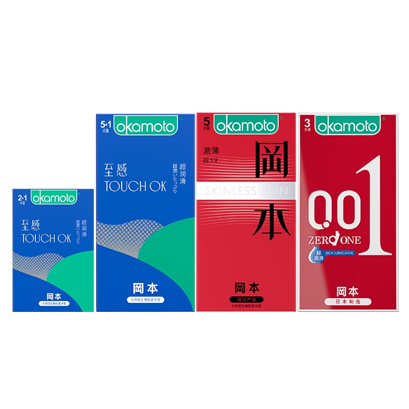 冈本成人避孕套套 共6片装 男用薄聚氨酯避孕套0.01超润滑 3片装 冰感透薄3片