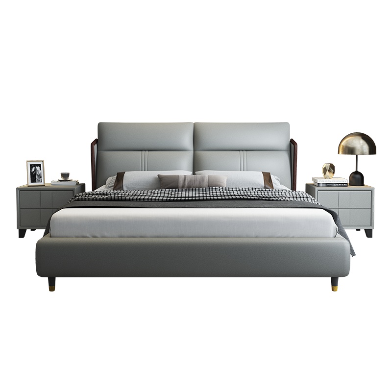 喜临门床 瓦格纳 真皮床1.5m/1.8m匠心头层牛皮软床 静音厚实排骨架 嵌入式床边 双人床