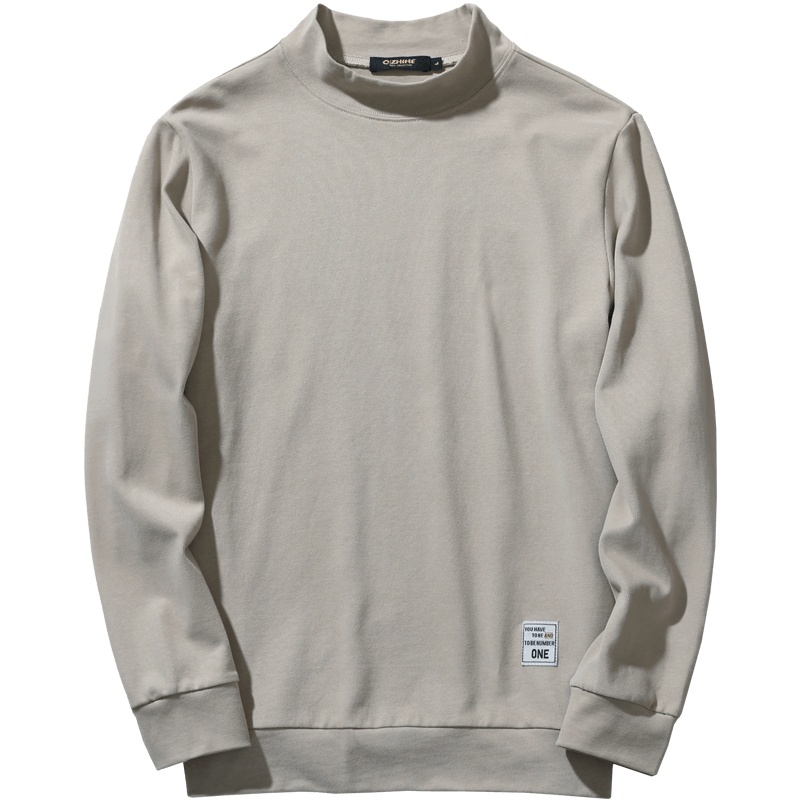 千纸鹤纯棉卫衣男2019秋款修身圆领套头外套男士纯色长袖上衣15177