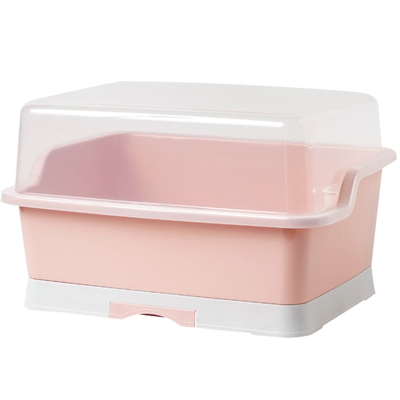 碗筷收纳盒带沥水架带盖放碗置物家用厨房台面碗柜古达碗碟收纳架