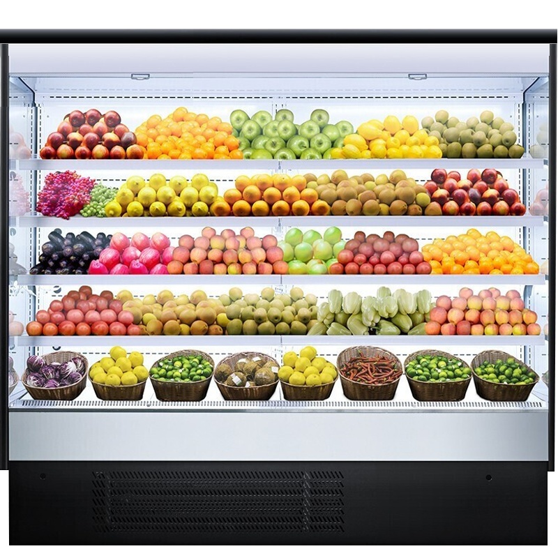 德玛仕风幕柜水果店保鲜柜 展示柜冷藏超市蔬菜点菜柜 大容量风木柜风冷无霜饮料柜2米风冷风幕柜(FM-200PH)