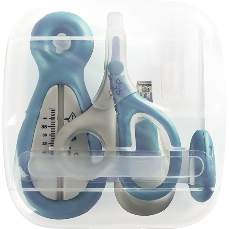 babycare婴儿指甲剪套装 宝宝安全指甲钳六件套 耳勺温度计组合装 凝蓝 3701