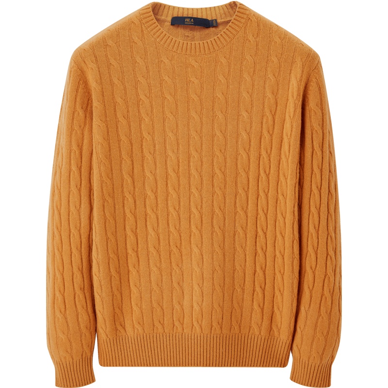 HLA海澜之家舒适温暖羊绒衫2019冬季净色气质套头衫男HNZRJ4R019A