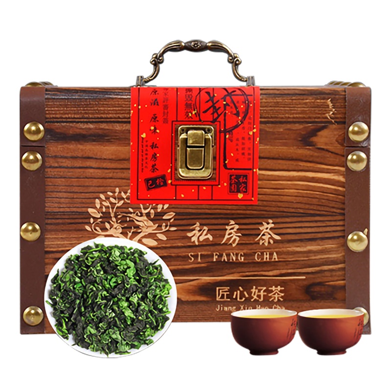 痴福 铁观音茶叶新茶兰花香乌龙茶高档木质礼盒装节日礼品小泡装茶叶500克