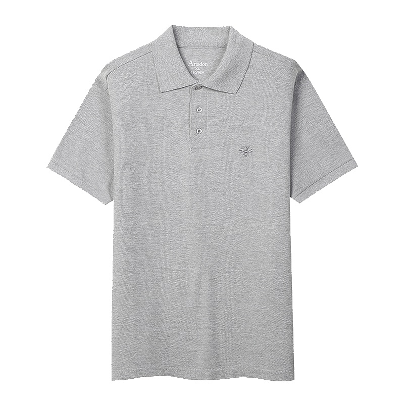 Artsdon/阿仕顿男装夏季翻领纯色打底衫时尚休闲纯棉男式短袖T恤
