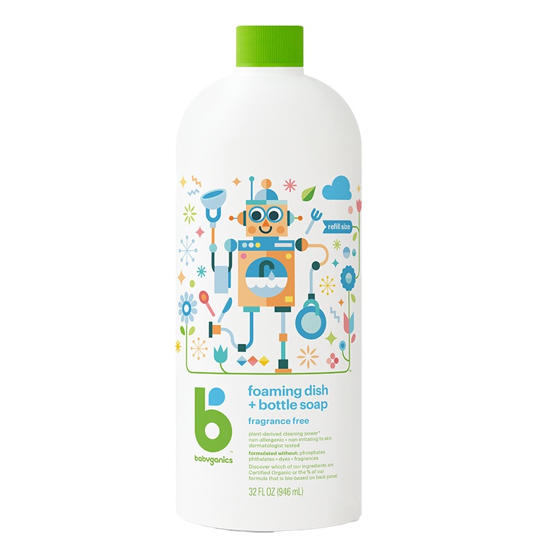 甘尼克宝贝(BabyGanics)贝奶瓶清洁剂桶装 无香 946ml