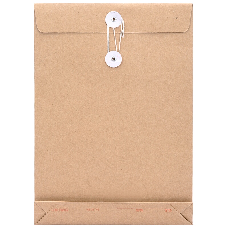 得力(deli)牛皮纸档案袋文件袋资料袋 A4 10只装 办公用品 8384 背宽40mm.