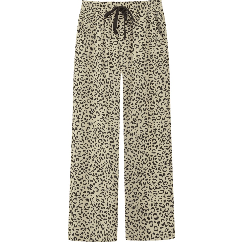 OtherMix气质豹纹休闲裤2021年夏季新款韩版系带高腰女式阔腿裤子