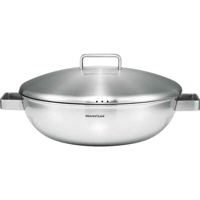 尚尼米兰Ⅱ系列304不锈钢中式炒锅 少油烟锅无涂层炒锅 32cm 送锅铲 燃气灶电磁炉通用厨房锅具