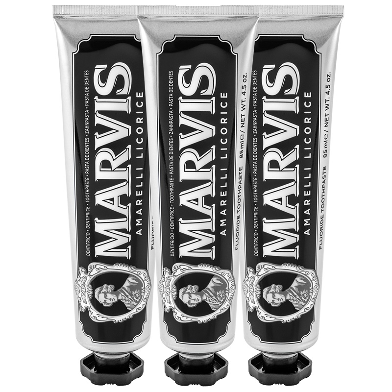 MARVIS玛尔仕甘草薄荷味牙膏(黑色)85ml+85ml+85ml