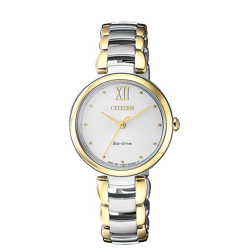 【直营】田馥甄同款CITIZEN西铁城ECO-DRIVE SS防水时尚钢带光动能女士手表女表 EM0534-80A