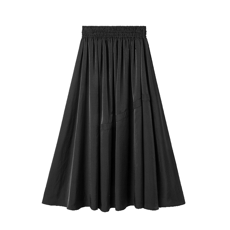 No1dara2019春夏新款半身裙女黑色显瘦中长款蛋糕裙高腰适合胯大的A字裙