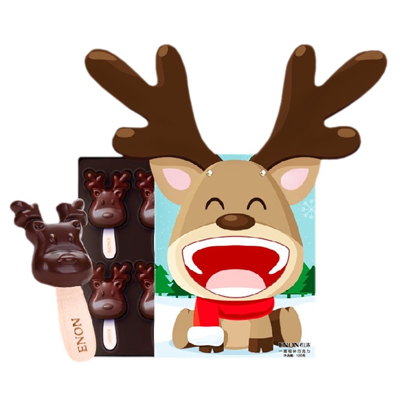 怡浓 纯可可脂 小麋鹿棒棒糖巧克力120g 生日礼物 小鹿巧克力 情人节礼物 送女友 圣诞节礼物