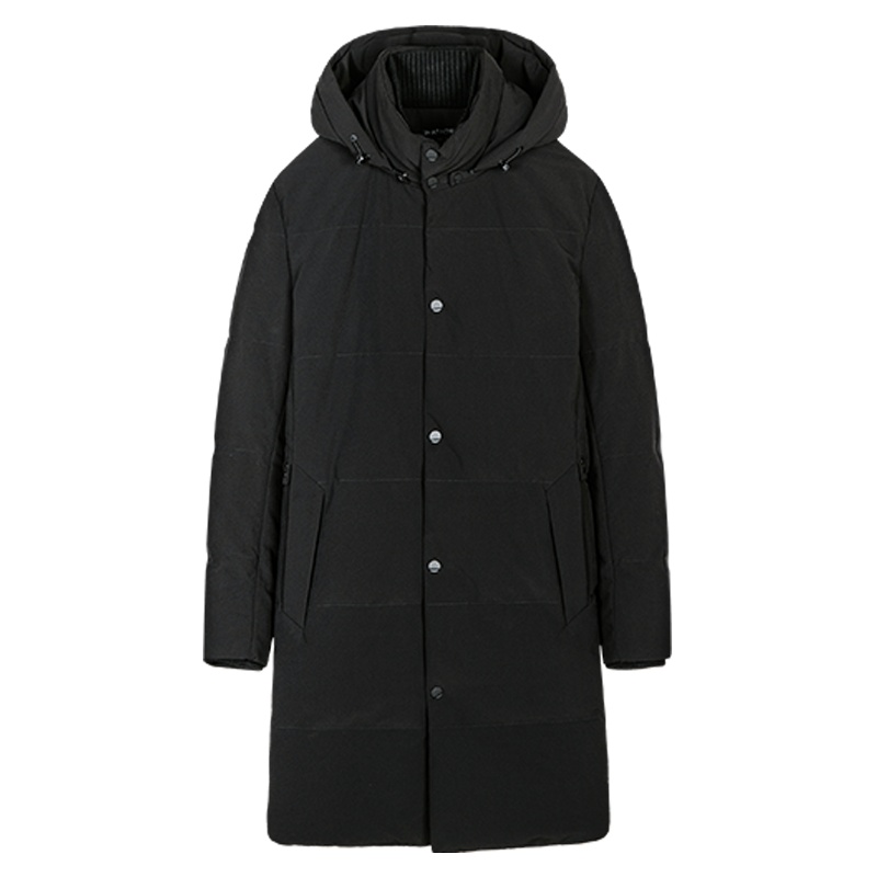 与狼共舞羽绒服男中长款2019冬季修身加厚外套潮流连帽保暖男装DZ