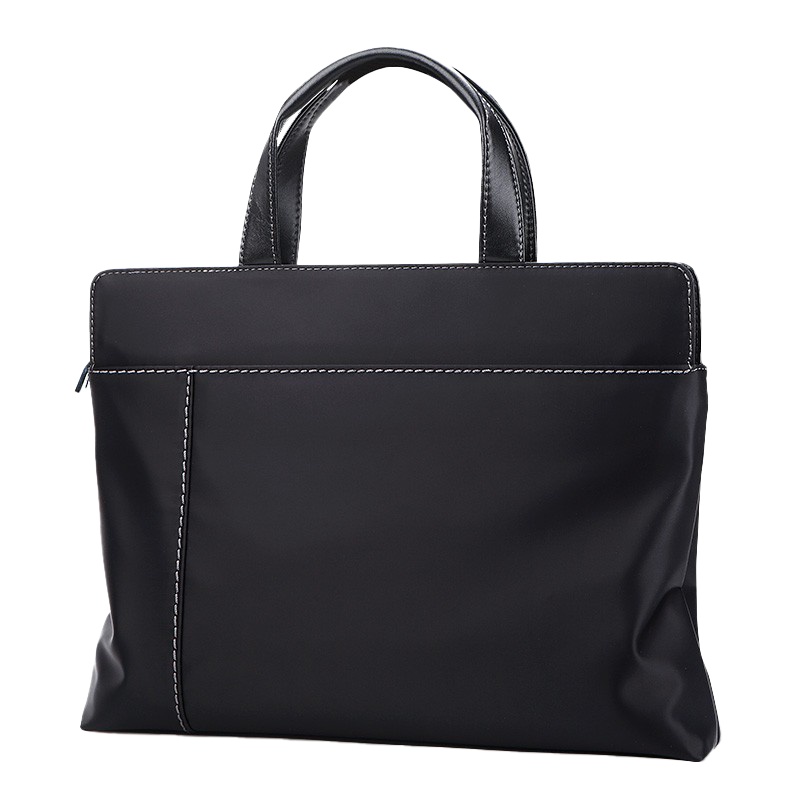 忒爱 男士商务手提包 休闲大容量电脑包公文包 黑色 (个)