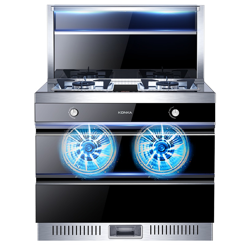 康佳(KONKA) KD02 双电机侧吸式抽油烟机 燃气灶消毒柜套装 集成环保一体灶 液化气 集成灶