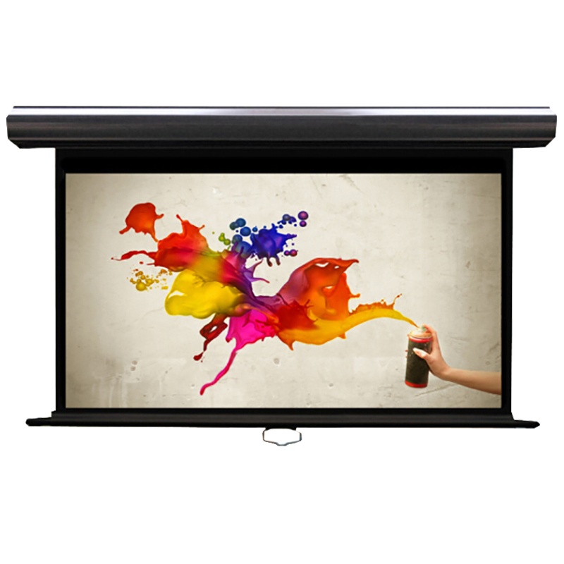 经科JK慢力回卷手动投影幕布M3-FI/3 CSR玻纤白幕80寸16:9