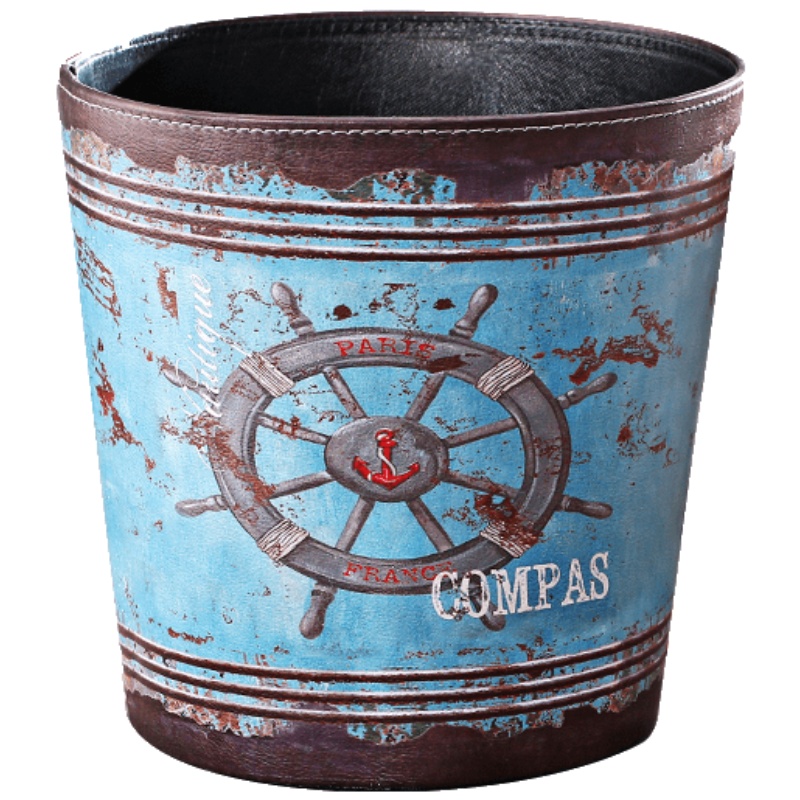 美帮汇美式垃圾桶复古家用创意客厅办公室卧室北欧个性餐厅时尚纸篓