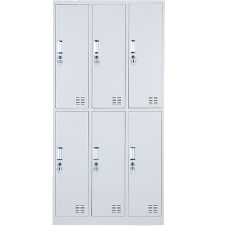 鑫虎威 钢制六门更衣柜员工柜铁皮储物柜健身房宿舍浴室存包柜职工带锁寄存柜