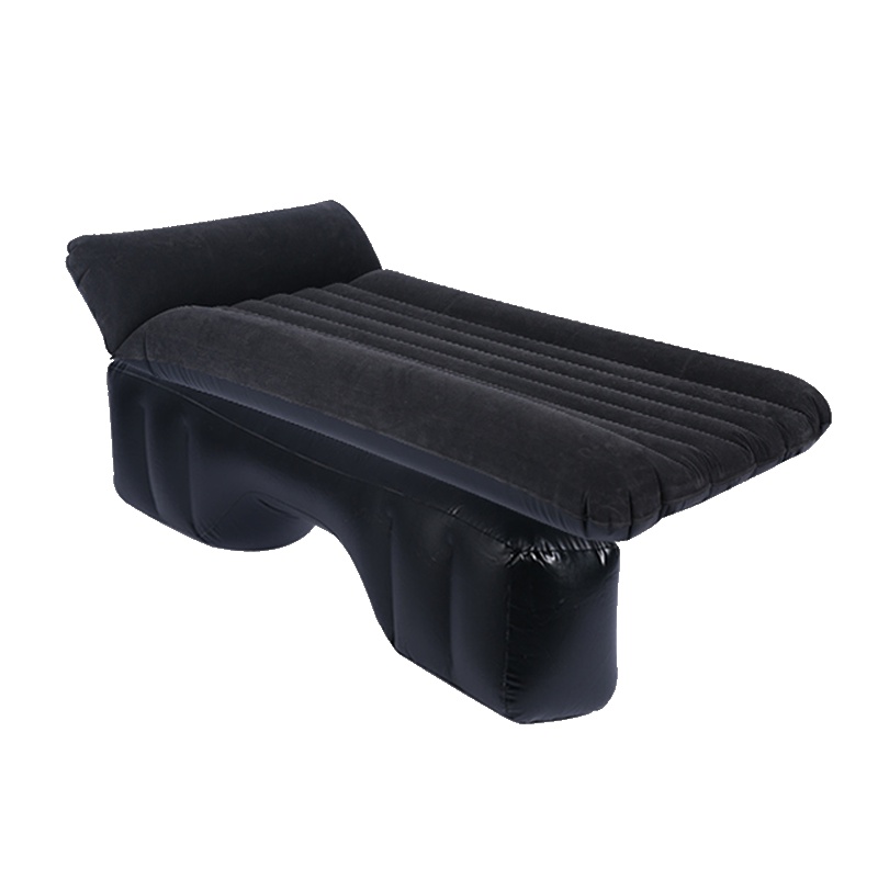 沿途(YANTU)车载充气床外出旅行车用汽车后排旅行床自驾装备气垫床轿车中后座睡垫B03植绒竖纹黑色