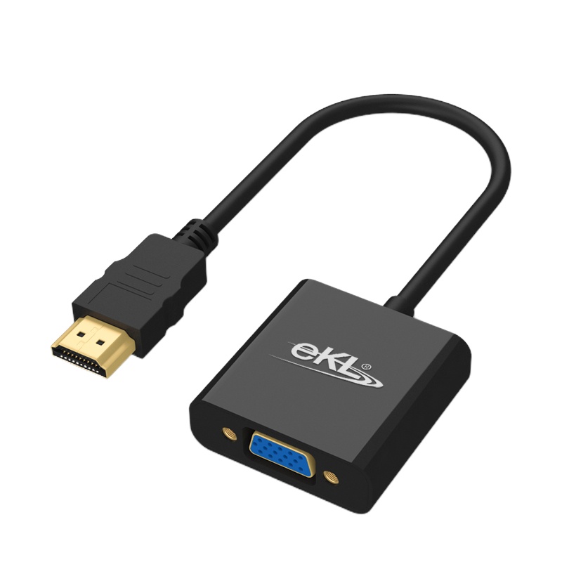eKL HDMI转VGA转换线 笔记本接投影仪转换器 播放机接电脑显示器电视盒子连接线 HDMI转VGA(黑色)