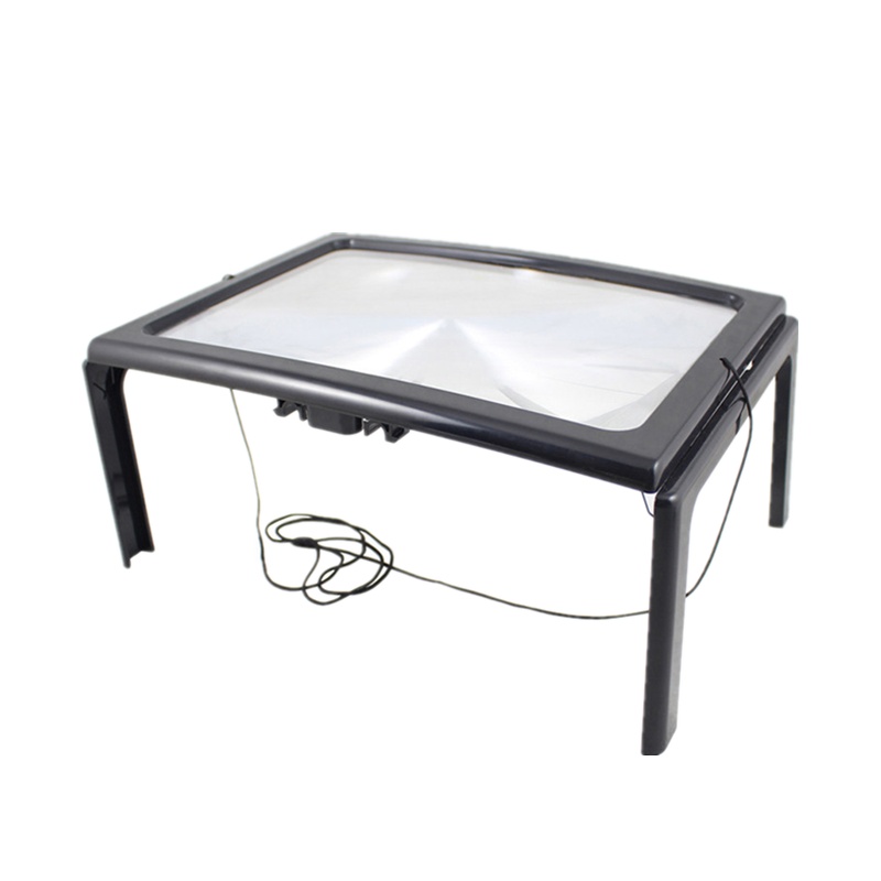 OUJIN支架式超薄放大镜老人专用礼品台式放大镜 整页阅读看书放大镜台式大面积PVC放大镜