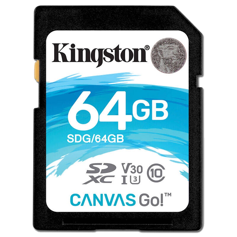 金士顿(Kingston)64GB SD卡 读90MB/s写45MB/s V30 U3 CLASS 10高速相机存储卡