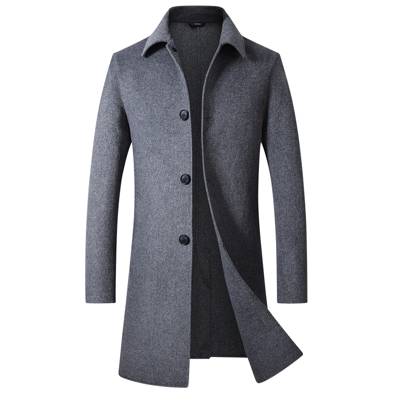羊毛呢大衣男冬中长款双面尼羊毛大衣英伦风男士无羊绒呢子外套. SQM1803