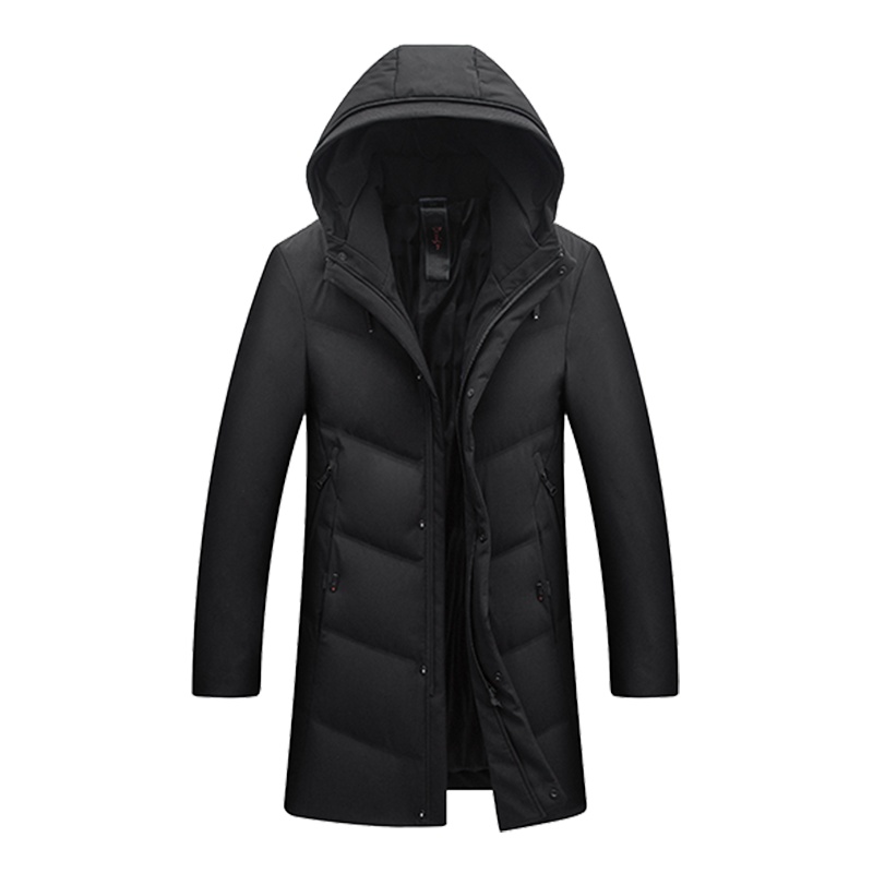 雅鹿男装羽绒服男冬新款加厚保暖中长款商务休闲连帽外套S34EDYA18895