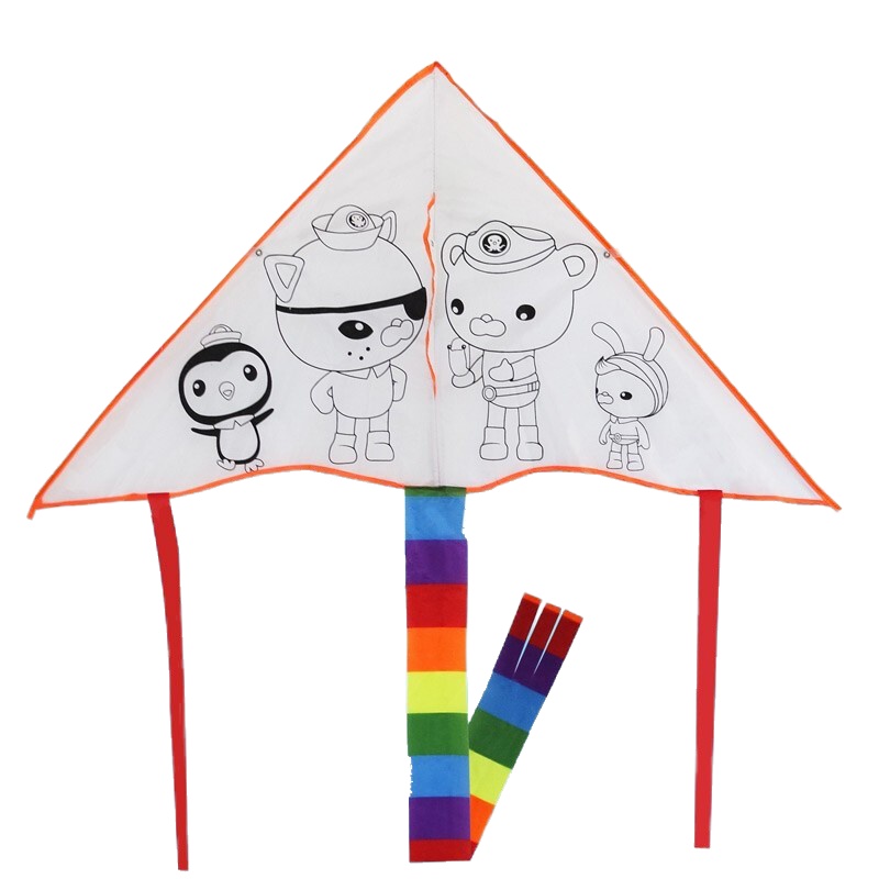 DIY风筝材料包儿童卡通空白绘画教学风筝手工涂鸦填色大风筝1米2
