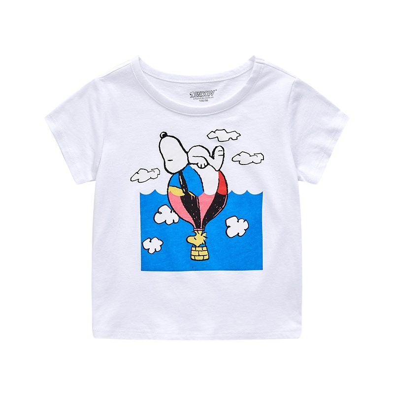 史努比男童纯棉小清新简约T恤卡通2019夏新款