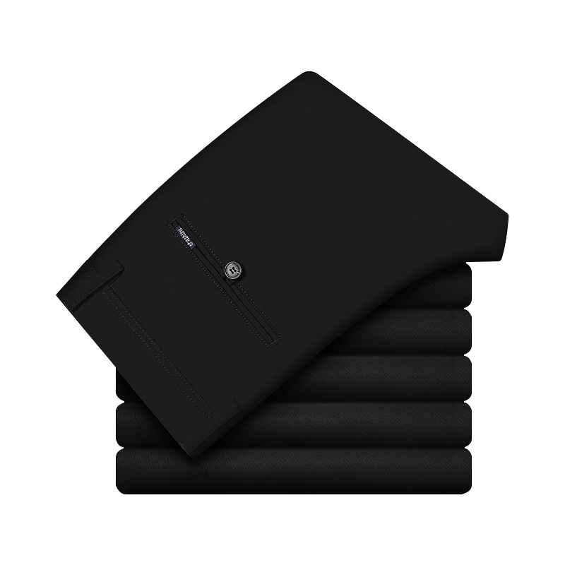 男士休闲裤春夏季薄款天丝男西裤宽松直筒商务男裤中年冰丝长裤子 SXTJHND2019